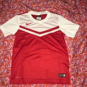 Red and White Nike Dri-Fit Tee